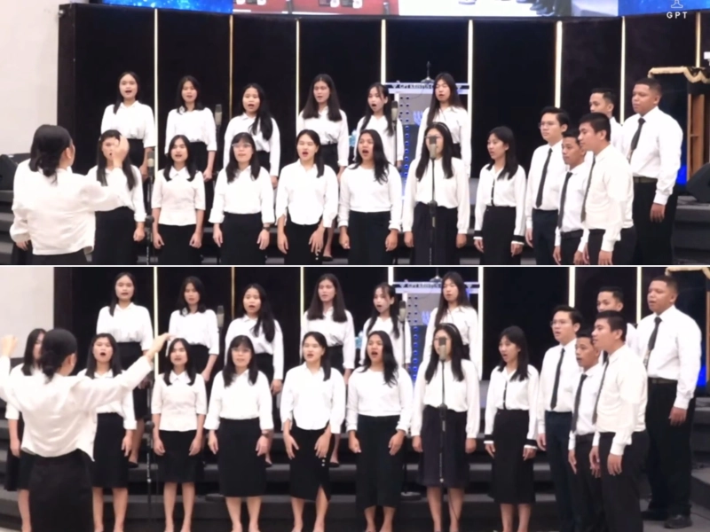 Dokumentasi Persembahan Pujian Gift Choir di GKG Surabaya