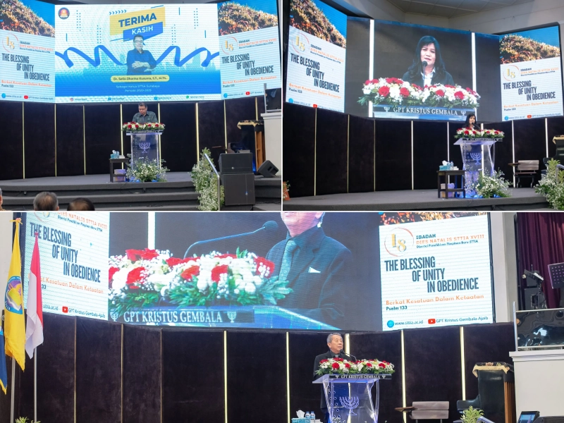 Dokumentasi penyampaian Kesan Pesan oleh Ketua STTIA periode 2020-2025, kata sambutan Ketua YPKT dan kata sambutan Ketua STTIA periode 2025-2029