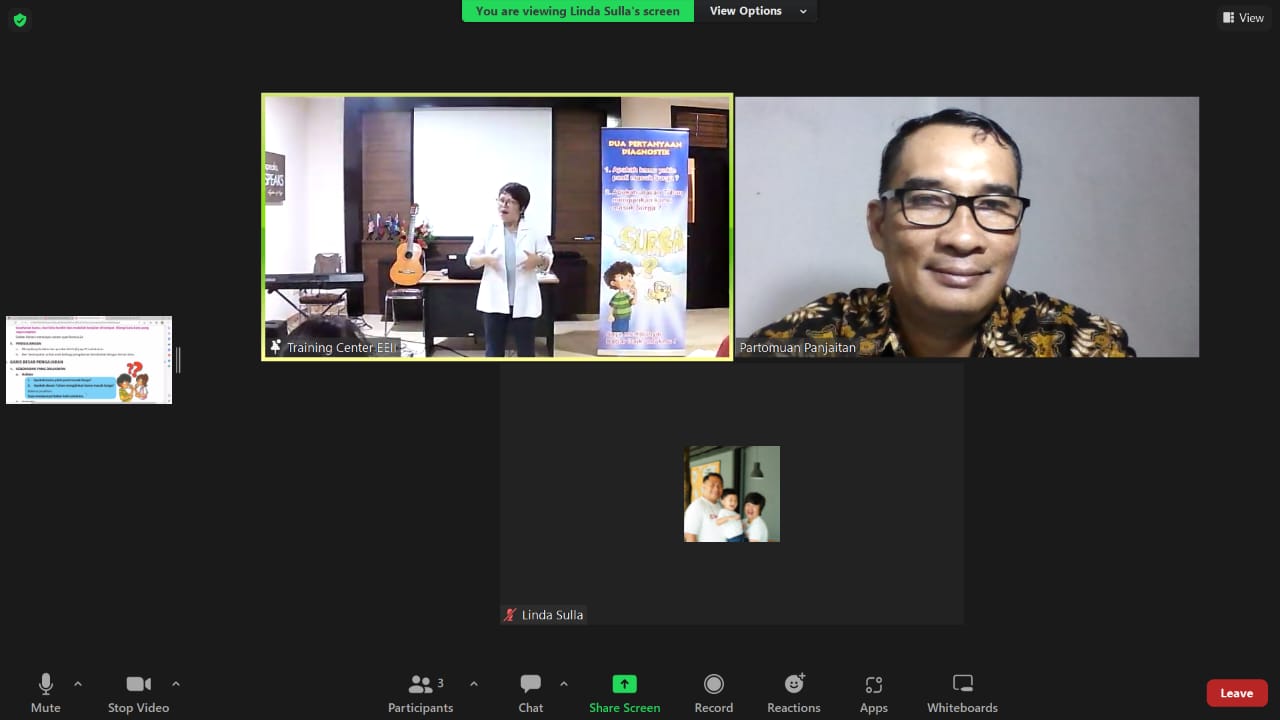 Mahasiswa Angkatan 2022 sedang mengikuti pelatihan Kids EE secara daring